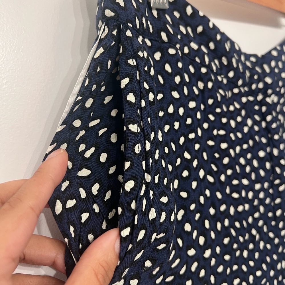 Topshop Navy and White Patterned High Waist Shorts - Picture 4 of 12